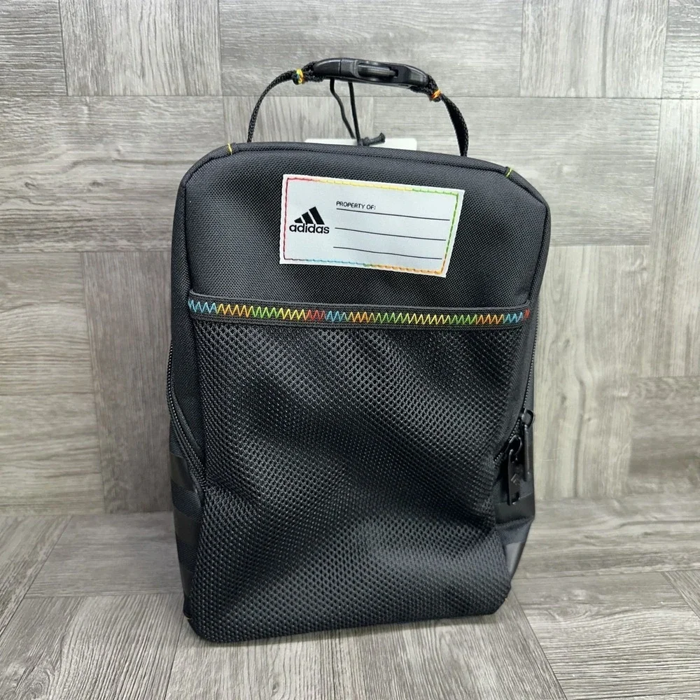 Adidas Santiago 3 Lunch Bag Kids One Size Black Rainbow NWT Insulated School